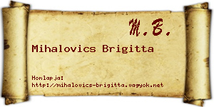 Mihalovics Brigitta névjegykártya